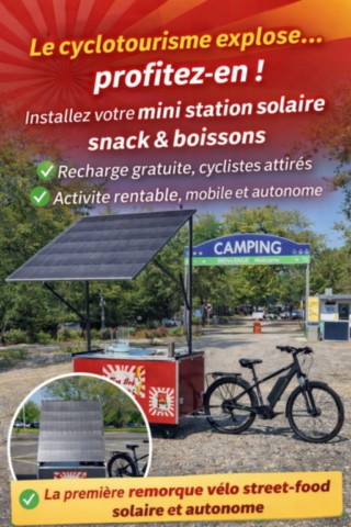 Station solaire vélo au bord du canal